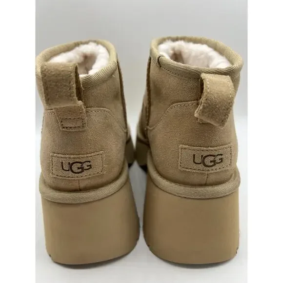 Ugg Ultra Mini New Heights Sunwave Boots Platform Suede UggPlush Sz 11 - Picture 8 of 12